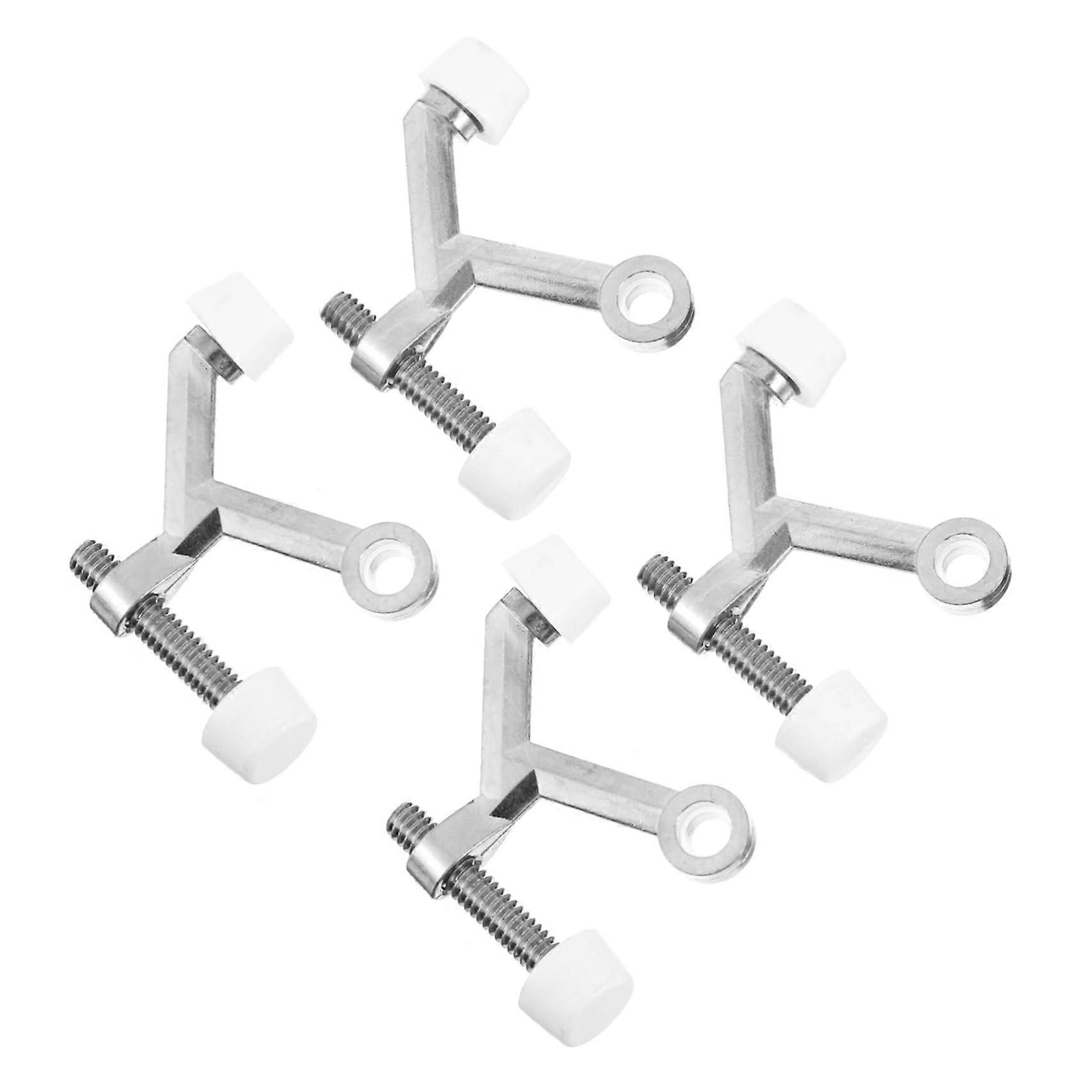 4Pcs Zinc Alloy Door Stopper Set with Buffer Function for Wall Protection and Quiet Durable Use