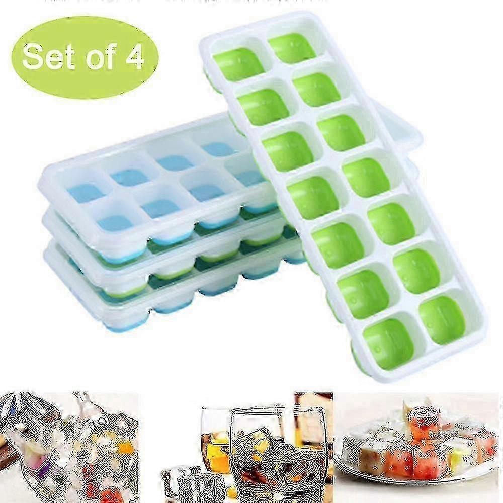Ice Cube Trays 4 Pack, Easy-release And Flexible Trays