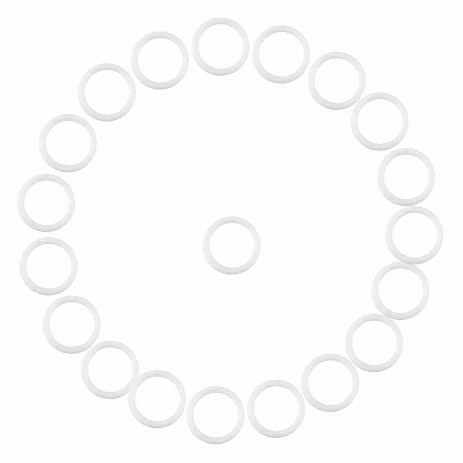 20 Pack Silicone Pacifier Rings, Pacifier Clips, Adapters, White