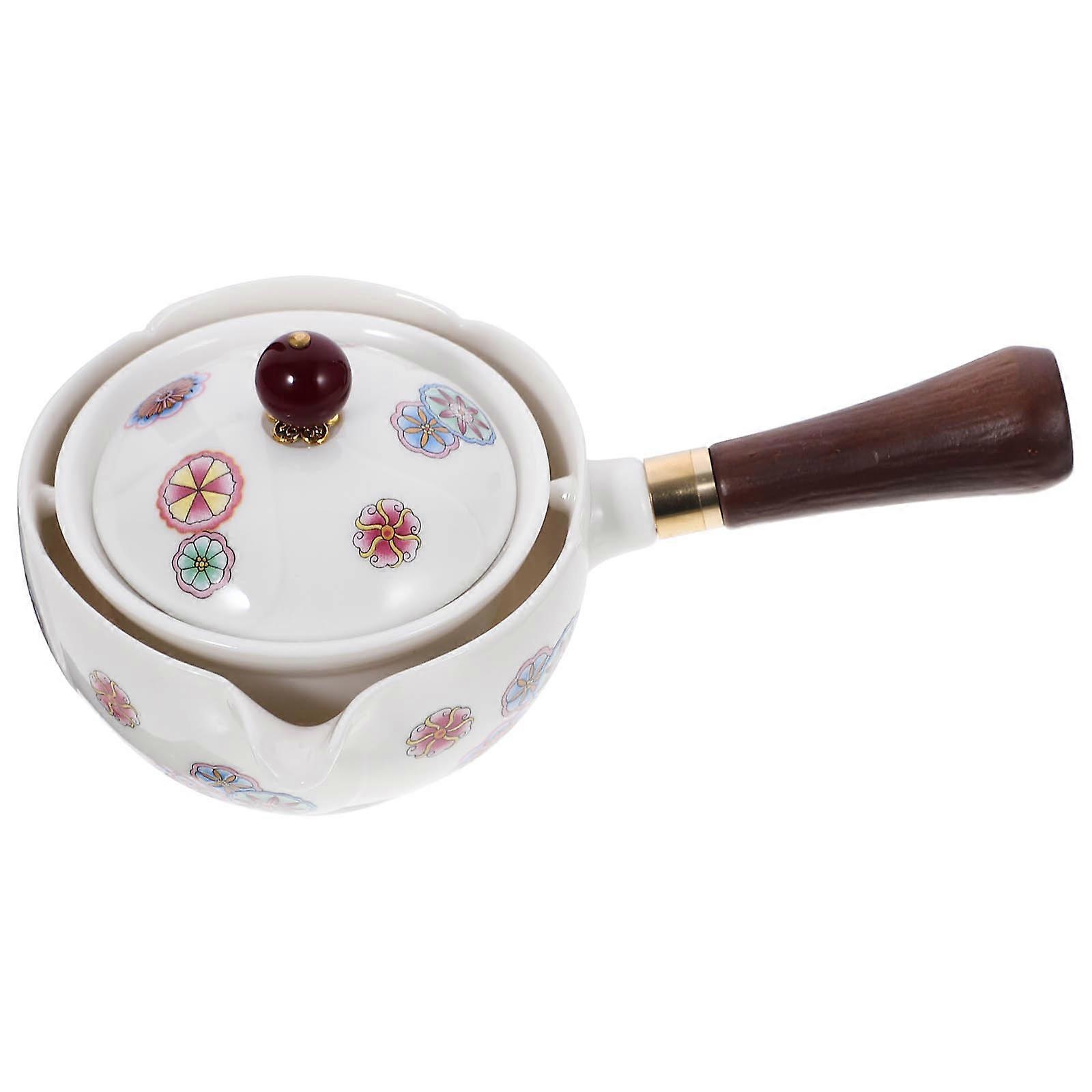 Portable Ceramic Tea Kettle for Easy Brewing 360 Rotation