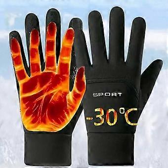 Luvas GTUBIKE para ciclismo, unissex, com tela sensível ao toque, forro de pelúcia, ideais para atividades ao ar livre, ciclismo e esportes em geral. Resistentes ao vento e ao frio.