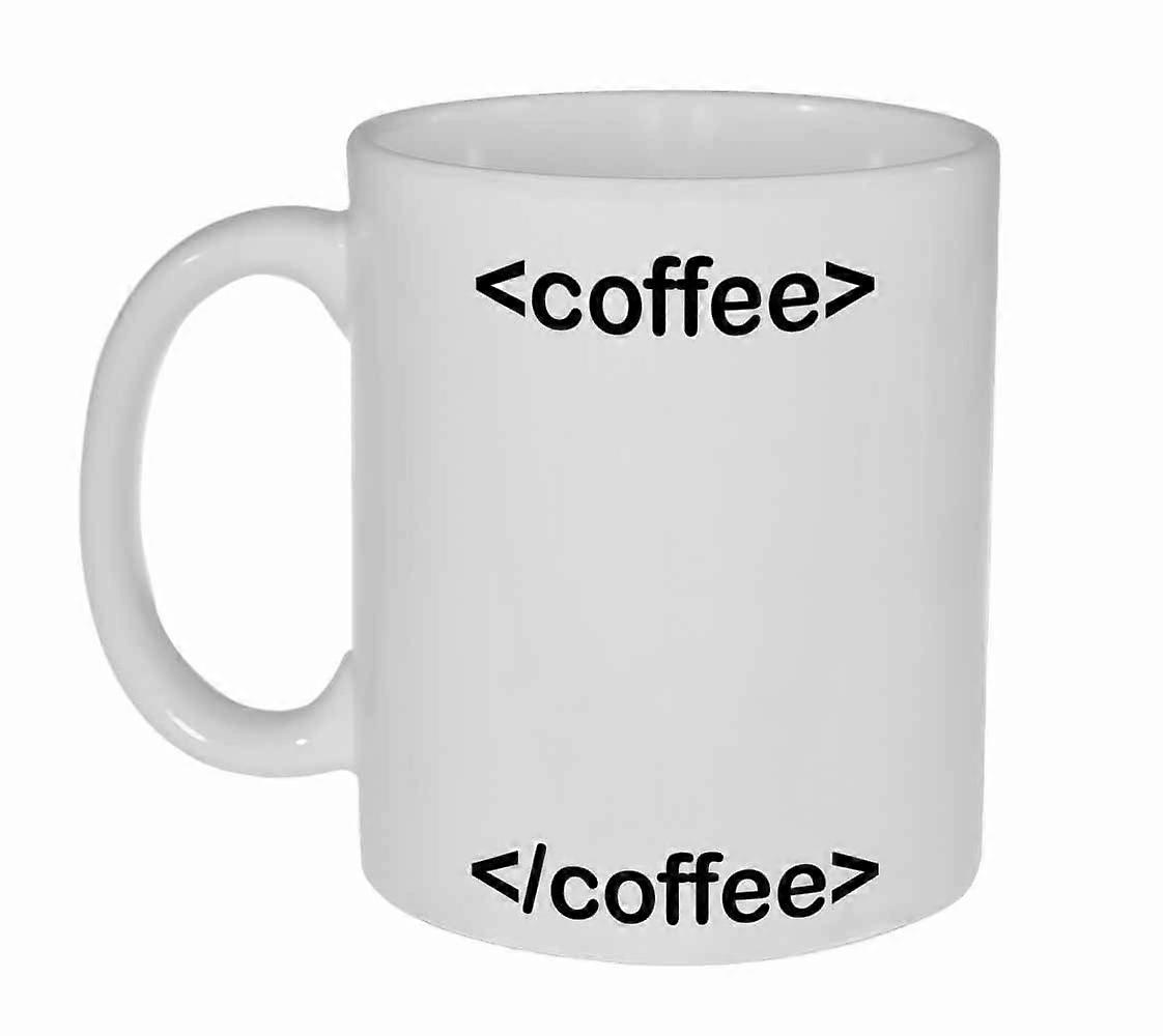 Funny Printed Coffee Ceramic Mug 350ml HTML Coffee Design