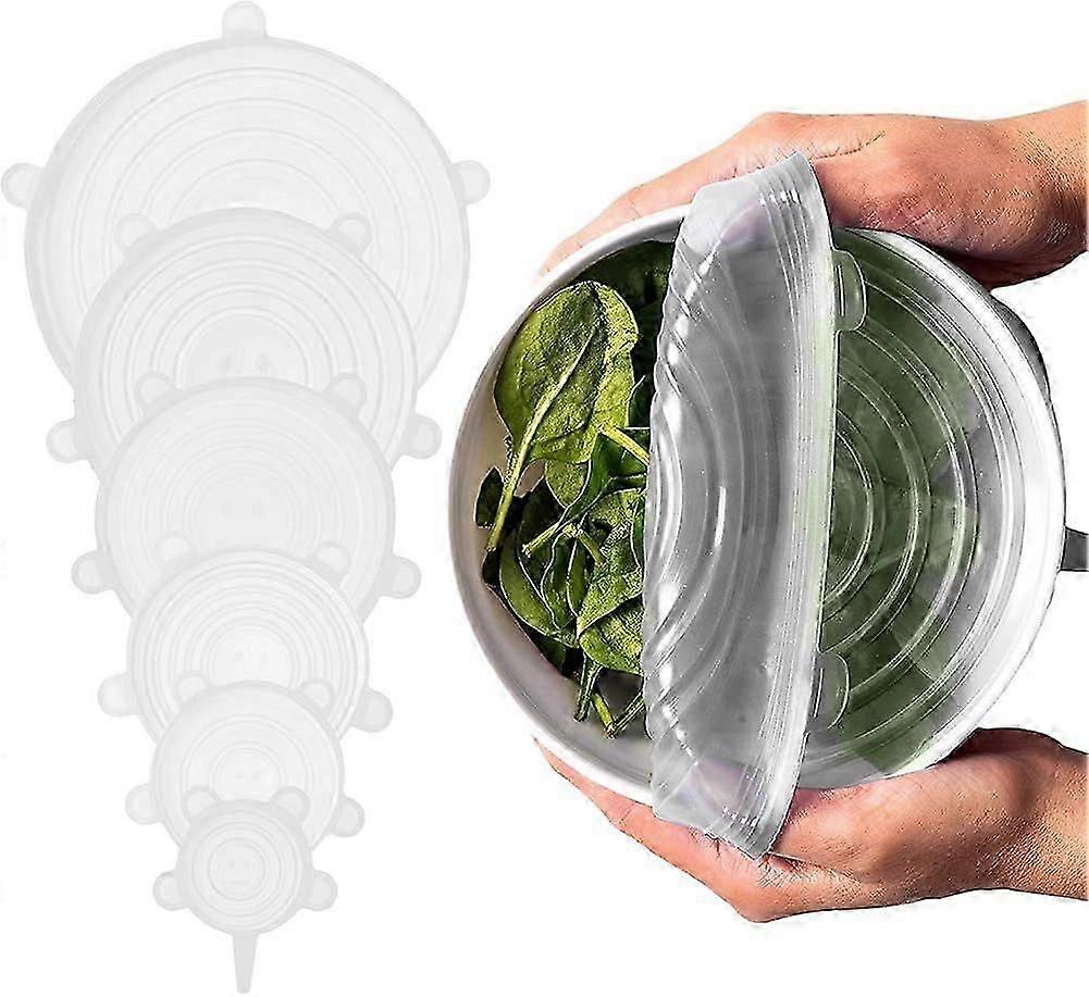 Silicone Stretch Lids Food Covers Reusable Small Large Rectangular 6 Pack,