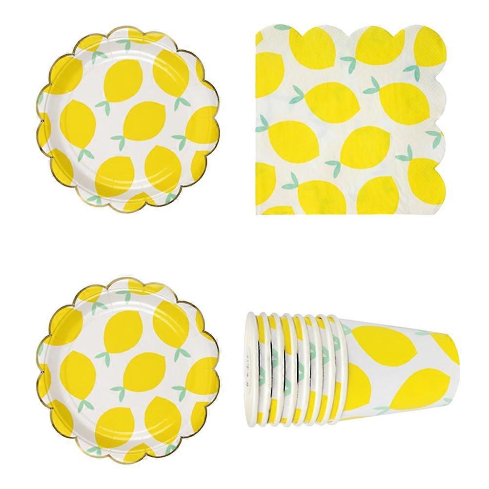 Assorted Color Lemon Decoration Dining Tableware for Party Use 4Sets