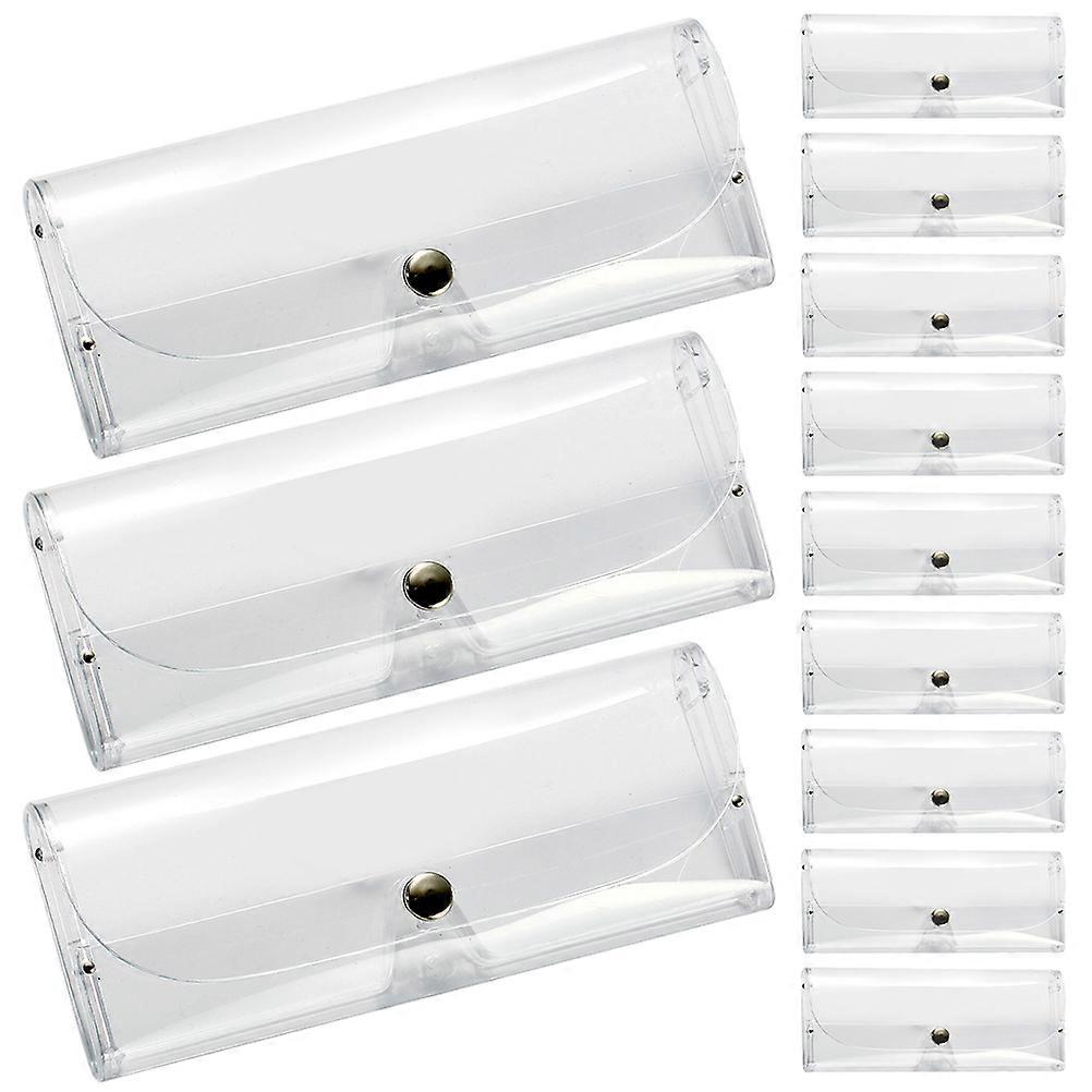 Transparent 12Pcs Eyeglasses Case Hard Shell for Storage Use