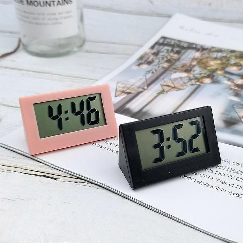 Mini car clock, simple electronic clock, bedside clock, gift clock, cute student clock, small triangular clock, white bien1809