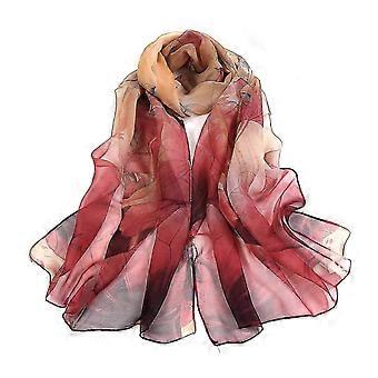 Colorful Print Silk Scarfs for Women Comfy Skin-Friendly Neck Scarves for Beach Vacation_cdb2