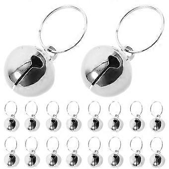 Silver Metal Hanging Bells with Ring for Crafts 24Pcs Dog Bells Set
