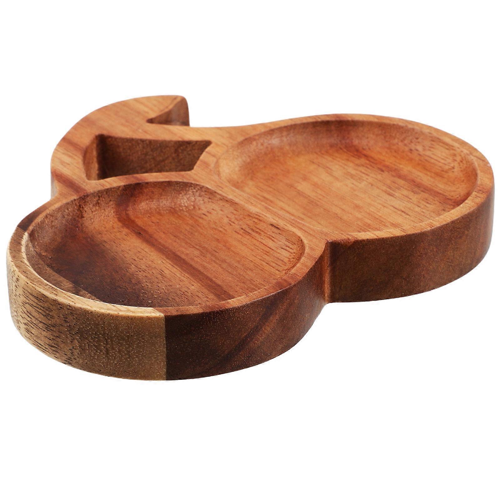 Wood Serving Tray for Kitchen Use 2Pcs Cherry Shape for Coffee Table