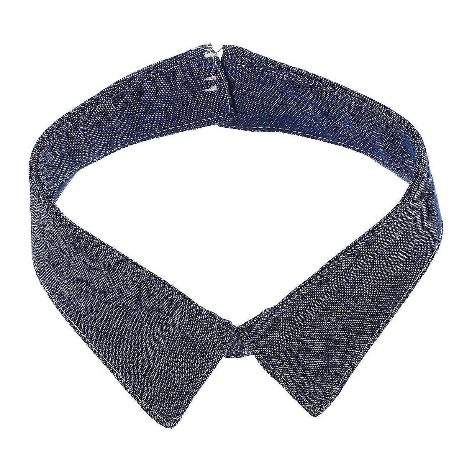 Dark Blue Denim Decorative Removable False Collar Accessory