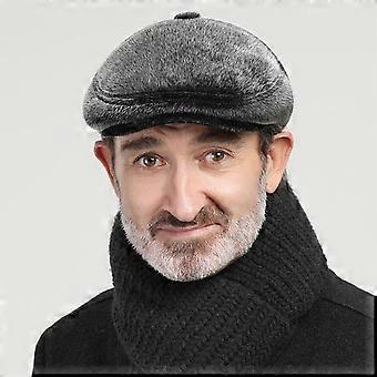 Tekoturkis ajavat miehet ' s Newsboy Cap Talvi korvakoruilla Baretti Isä hattu vanhuksille Litteä visiirilakki Talvi Lämpimät hatut vanhoille miehille