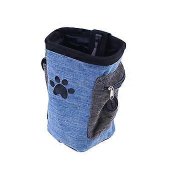 Dog Treat Pouch Hands Free Training Waist Bag with Drawstring 2Pcs Blue