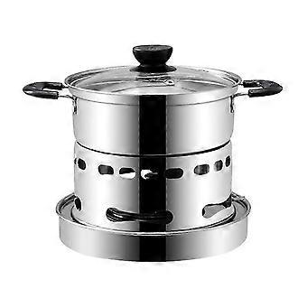 Stainless Steel Spirit Cooker, Portable, No Power Required, Suitable for Indoor and Camping, Easy to Carry