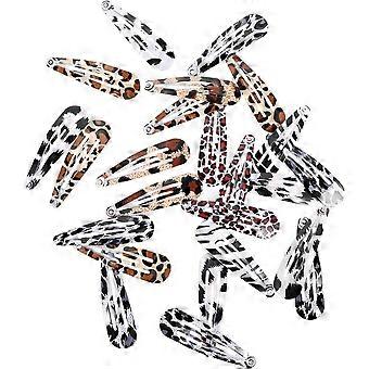 24pcs Leopard Print Snap Hair Clips Duckbill Barrettes Hairgrips for Women Versatile Hair Accessories for Everyday Use