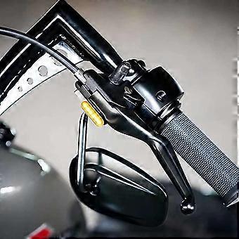 Motorcycle Led Turn Signals Mini Handlebar Brake Clutch Marker Lights Chrome For Harleyblack, Silver2pcs