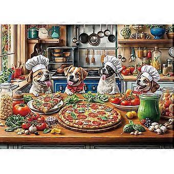 Puzzles 1000 Pieces for Adults Jigsaw Puzzle Challenging Game for the Whole for Women, Gifts for Men, Theme: Dogs' Pizza Meal