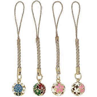 Phone Charm 4Pcs with Bells for Decoration Crafted Hanging Phone Cords