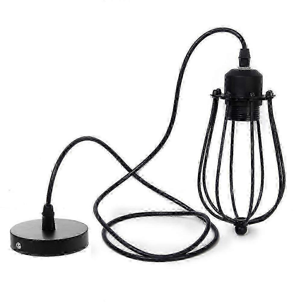 Retro Black E27 Cage Light Shade for Pendant Lighting