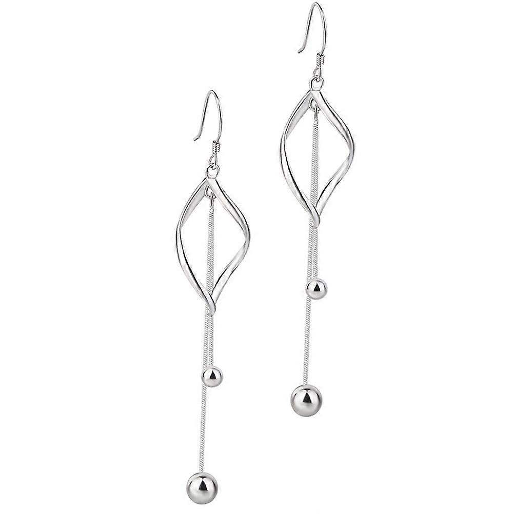 Silver Earrings Diamond Shape Dangle for Decoration 1Pair Elegant