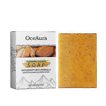 Il sapone all'olio essenziale di chiodi di garofano alla curcuma idrata la pulizia del corpo del viso e il sapone ai fiori per la pelle delicata