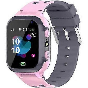 Kinderhorloge Q16, roze, waterdicht, met camera, SOS-wekker, locatietracker en spelletjesfunctie. Polshorloge voor jongens en meisjes, siliconen, 4,5 x 4 x 1,2 cm.
