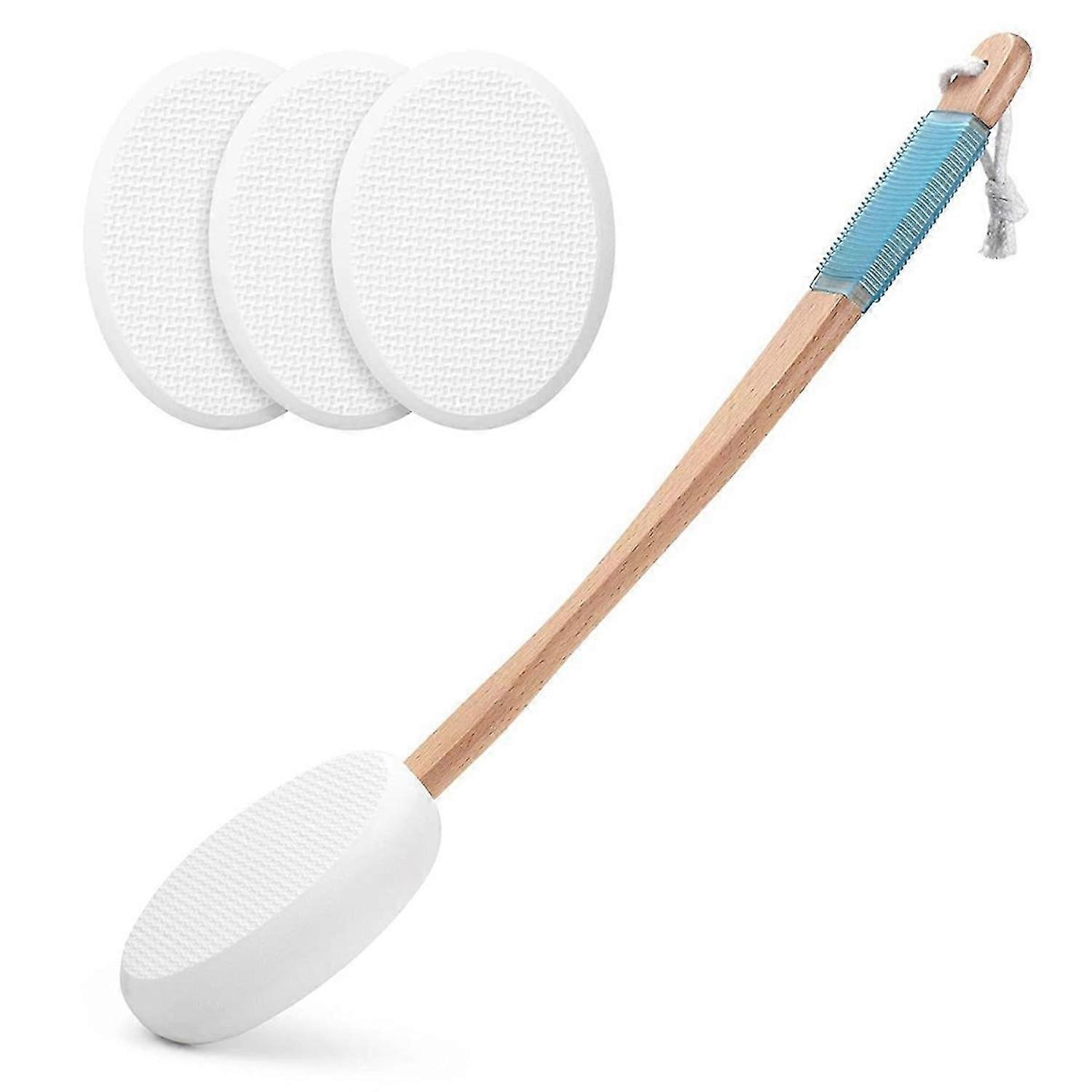 Lotion Applicator for Back, Feet, 4 Replaceable Pads, 1 Long Handle