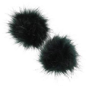 2 Stück Kunstpelz-Pompon-Bälle, künstliche, flauschige Bälle für DIY-Hut-Charme, Pelz-Bälle, pelzige Pompons für Hüte, handgefertigte Bälle, Pelz-Pompons für Hüte