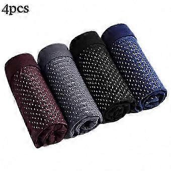Men's Bamboo Fiber Boxer Briefs 4 Pack L to 5XL High Elasticity Breathable Underwear for Summer and Active Wear