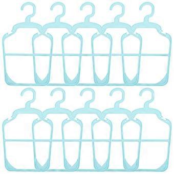 Plastic Pet Clothing Hanger for Dog and Cat Clothes 10Pcs Sky-Blue Small Set