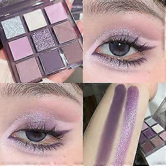 YK2 Style 9 Color Taro Purple Eyeshadow Palette Sparkling Pearlescent Eye Makeup