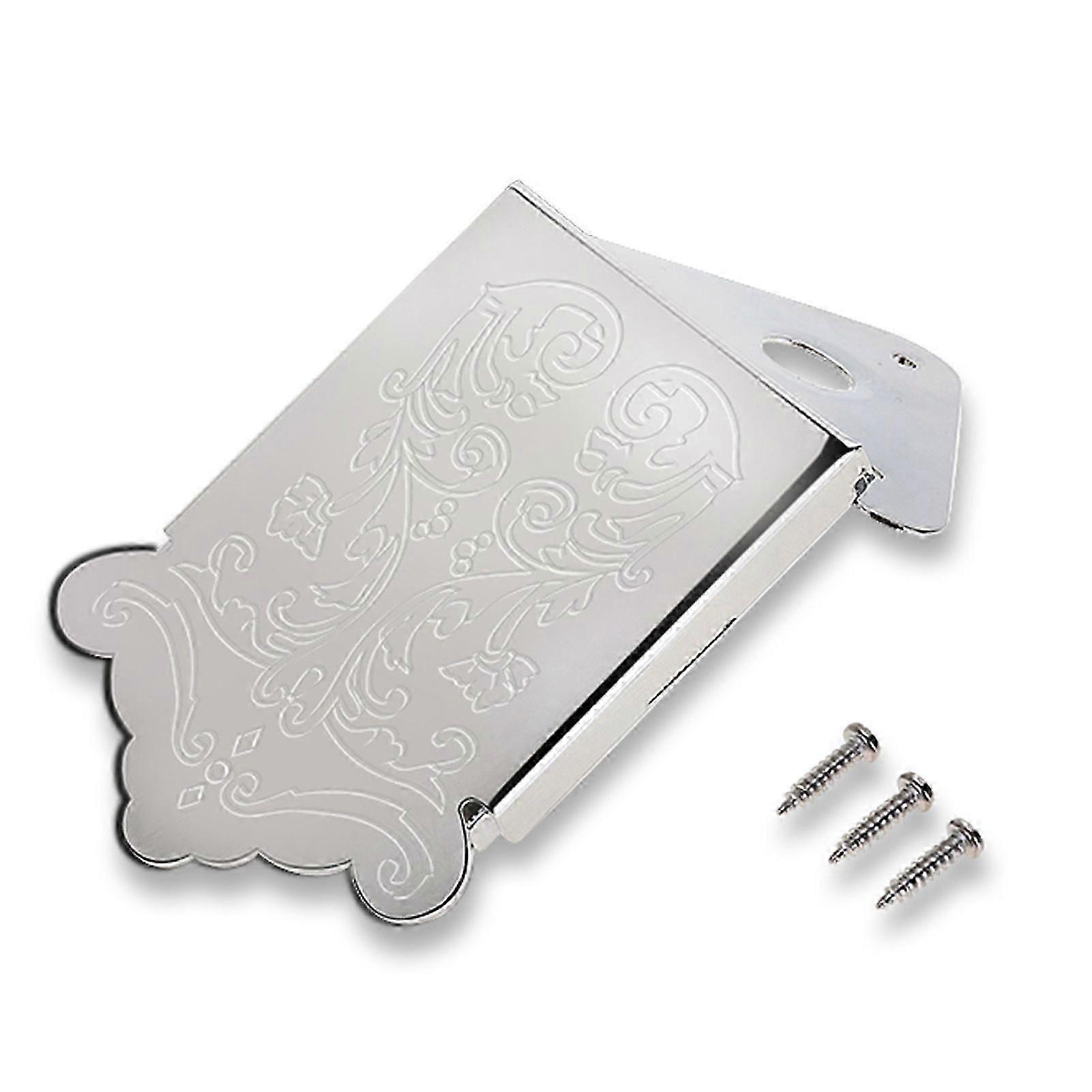 Mandolin Guitar Tailpiece with Screw Instrument Replacement Accessory (Silver)