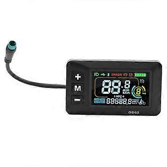 GD02 Electric Bike LCD Display Meter, 5 Pin 24-60V Intelligent Color Screen for E-Bike Accessories