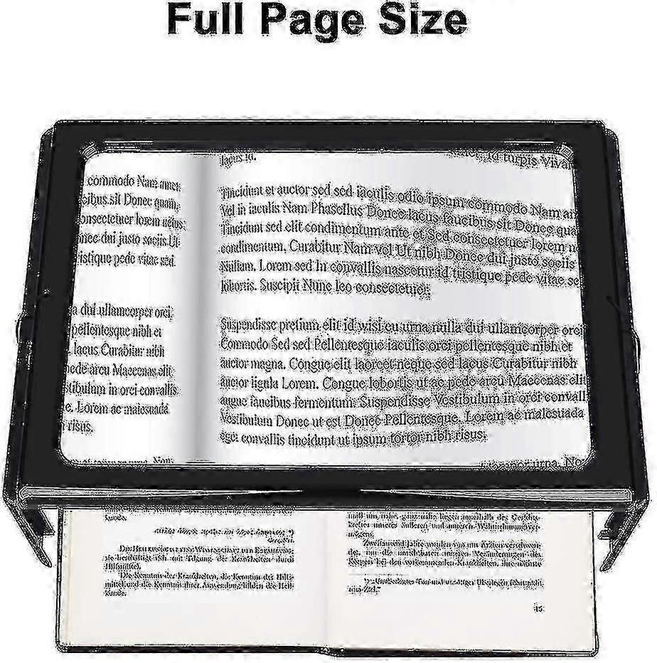 Reading magnifier with light, 3x A4 rectangle magnifying glass