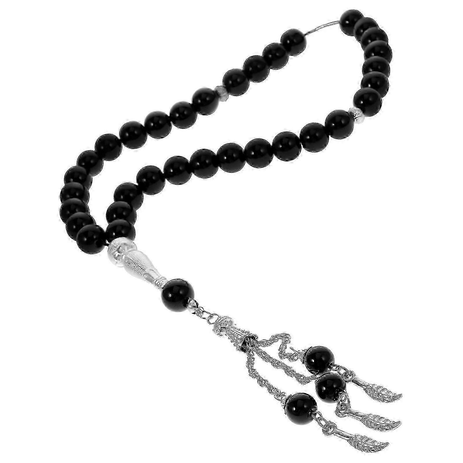 Black Agate Dhikr Hand Chain Tasbih