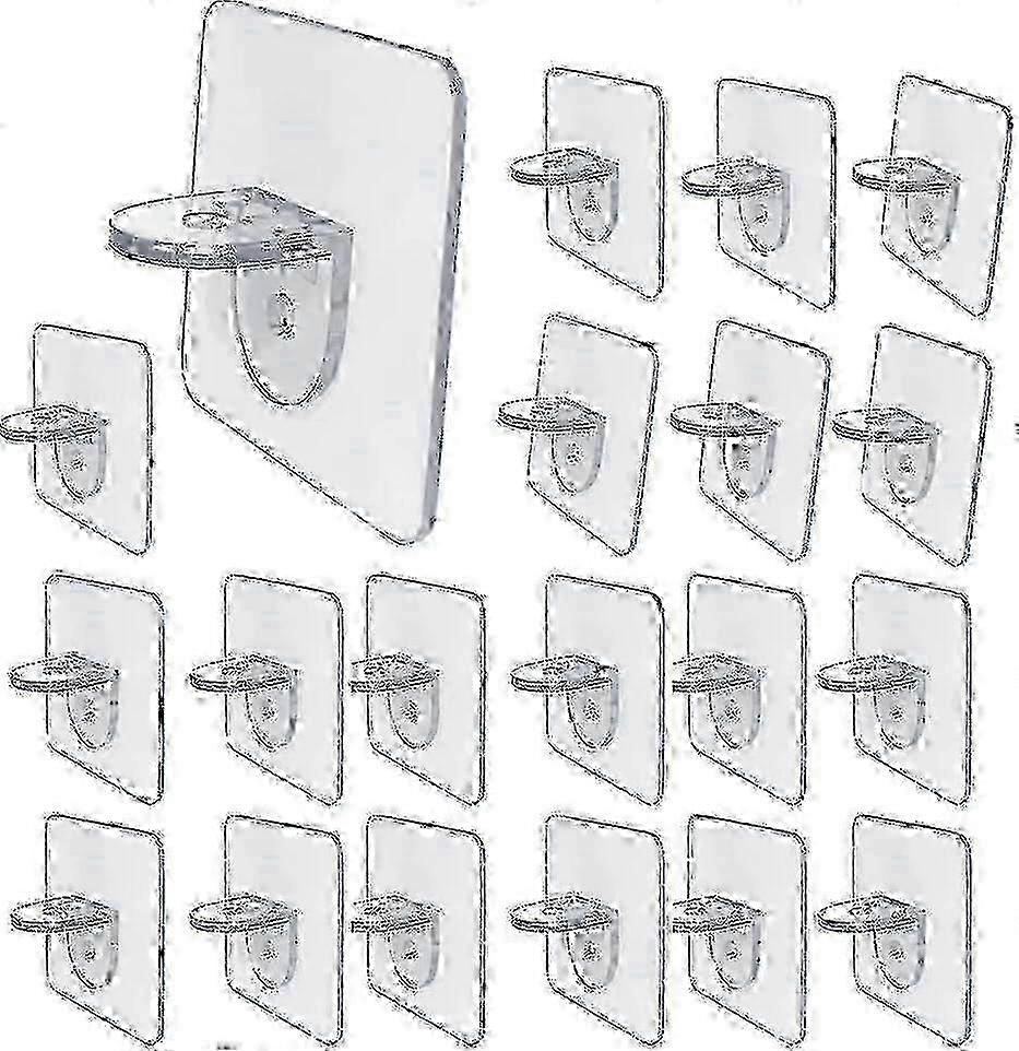 20 Pack Stick-On Wardrobe Partition Hooks Triangle Bracket Shelf Support