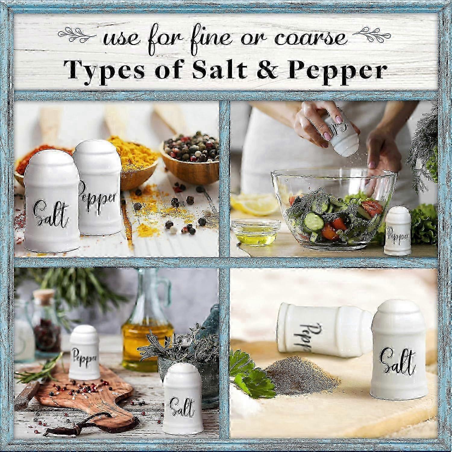 Porcelain Salt Pepper Shakers Rustic