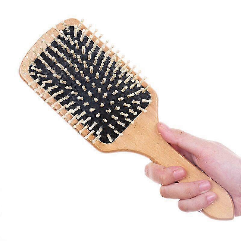 Smooth Bamboo Scalp Stimulating Paddle Comb