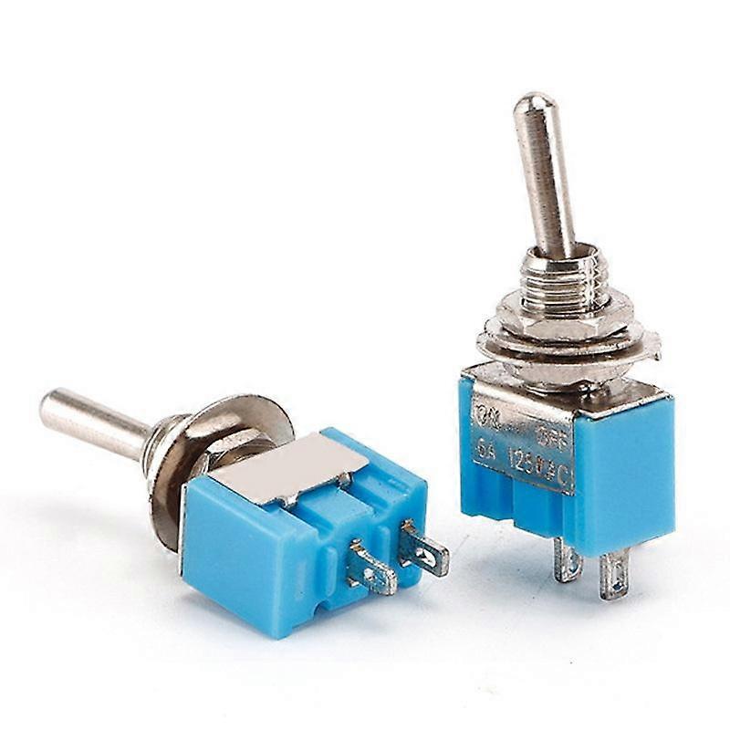 10Pcs Dpdt Mini Toggle Switch 2Pin 2 Position On/Off Miniature Toggle Switch 6A 125V Toggle Switch,6Mm Opening