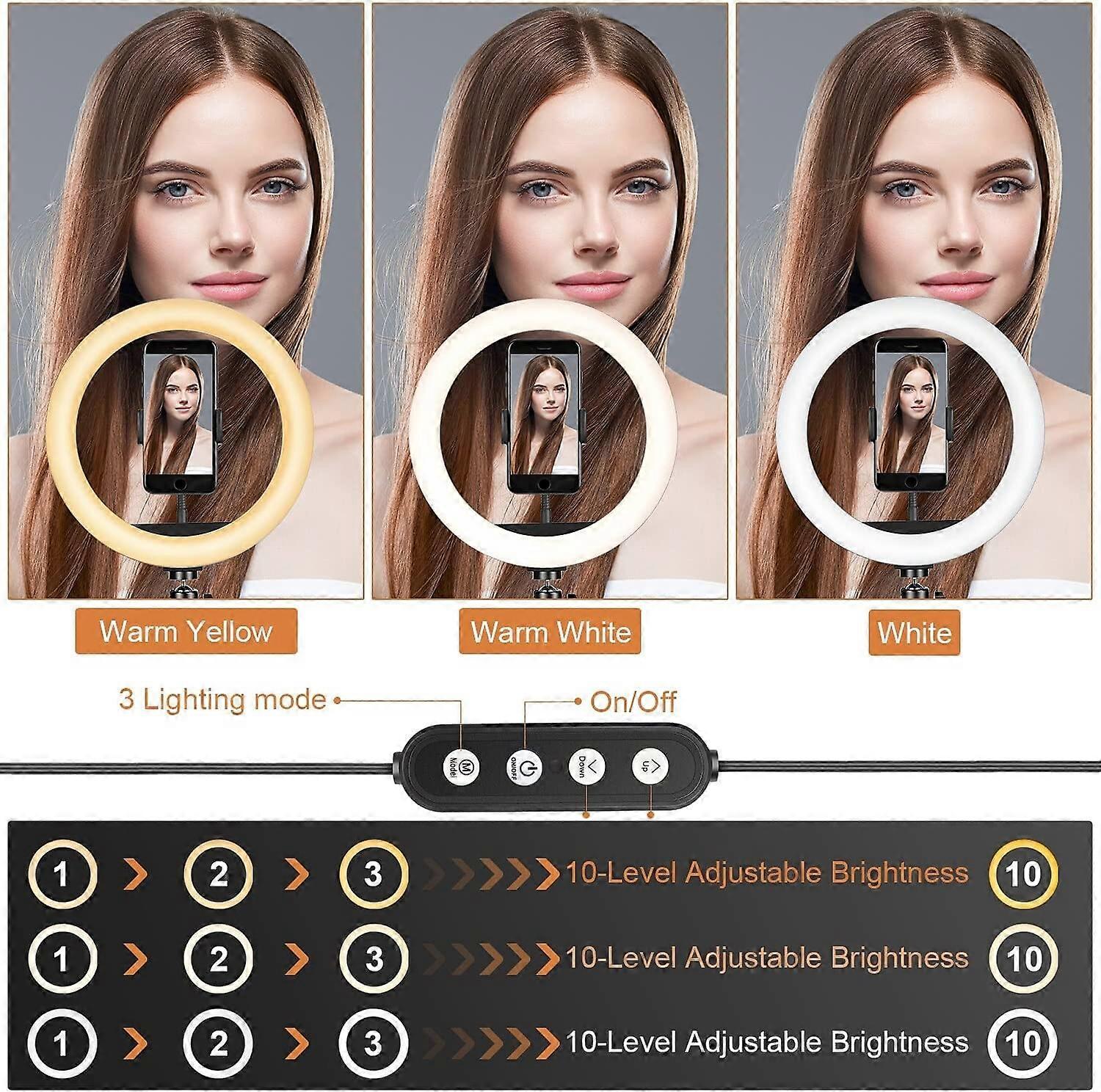 Ring Light With Adjustable Height Customizable Light Modes For Creators