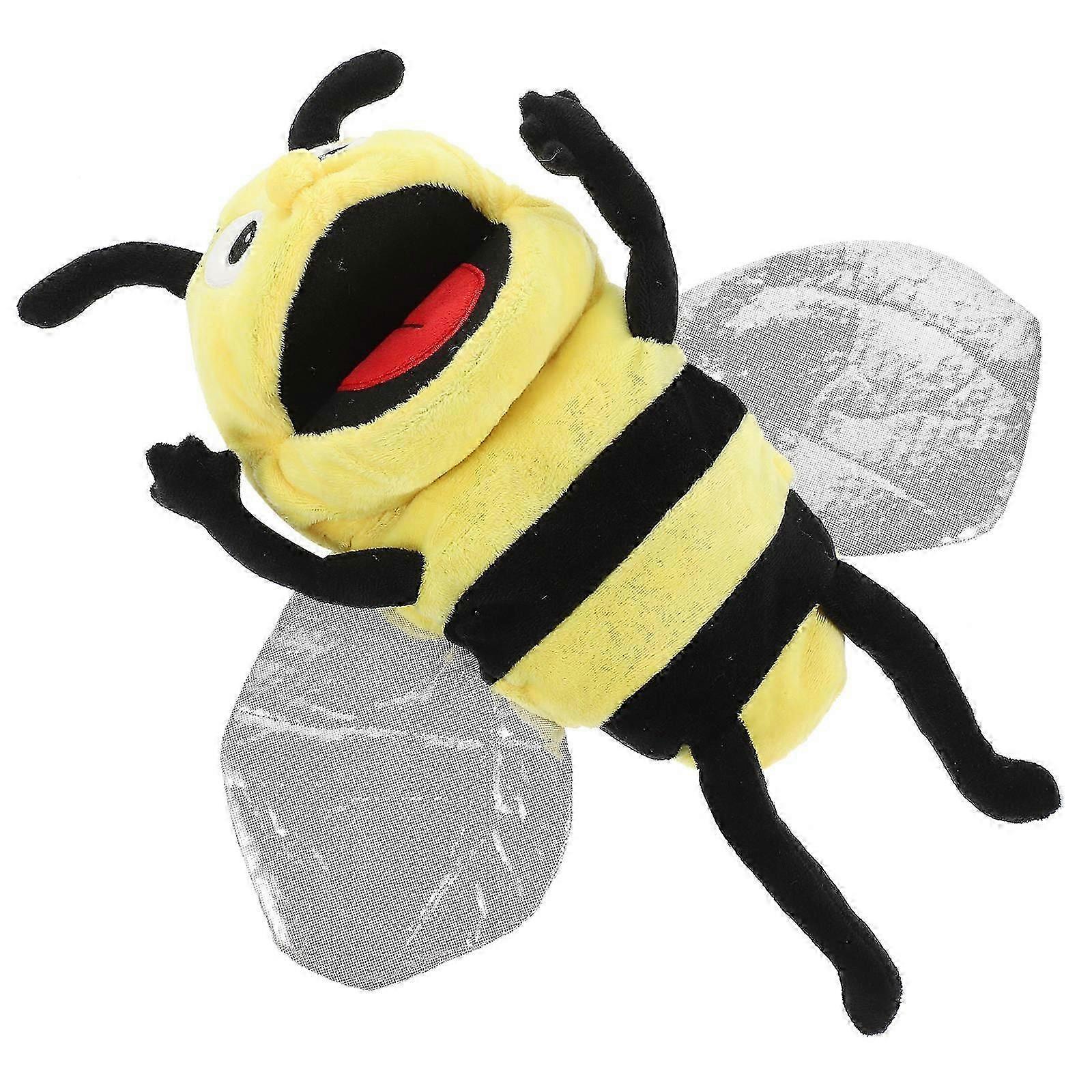 Plush Cartoon Bee Hand Puppet Stuffed Insect Interactive Pretend Play Puppet CSC