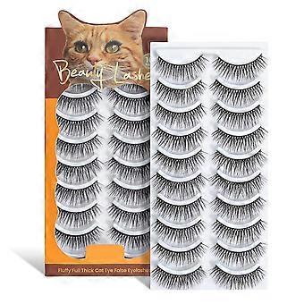 10 Pairs fake Eyelashes 3D Self Adhesive Soft Realistic Artificial Eyelashes - for Cosmetic_HP