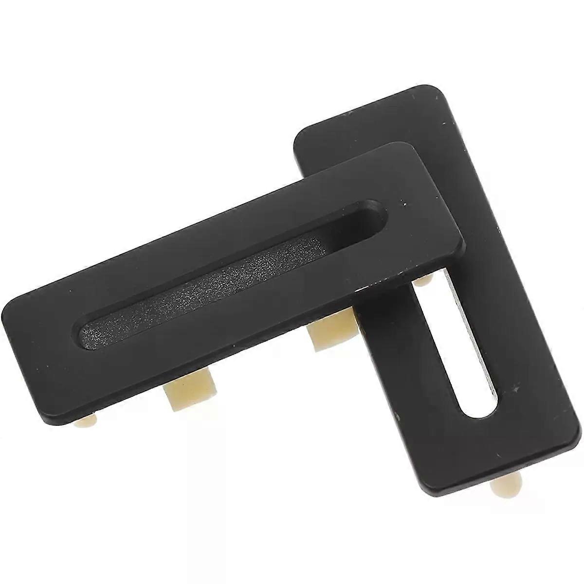 Black Copper Rectangular Sink Overflow Cover 2Pcs for Vanity