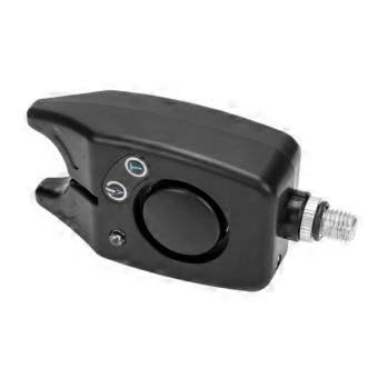 Allarme di abboccata da pesca intelligente con ammortizzatore, sensibile alla canna, con indicatore luminoso a LED, colore nero.