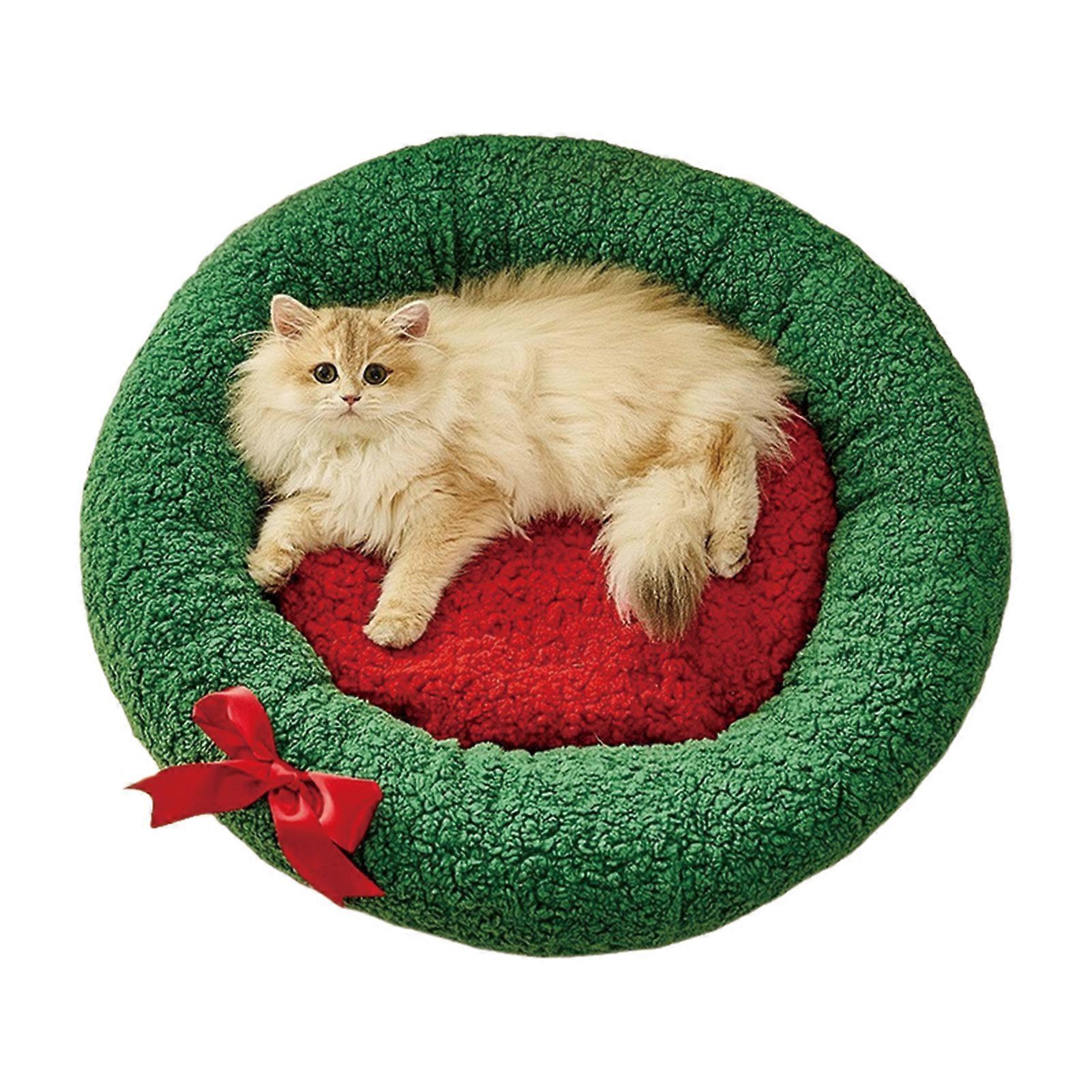 Semi-Enclosed Thermal Pet Bed Festive Style