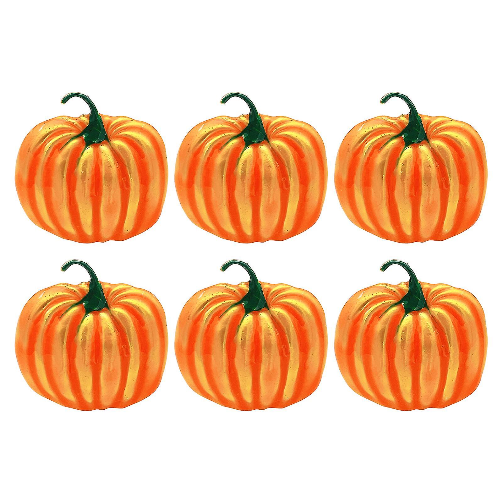 6個/セットかわいいパンプキンシェイプナプキンリング美しいお祝いのタッチ合金ナプキンホルダーホーム