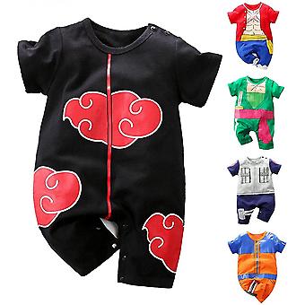 Veeki Newborn Baby Boys Girls Anime Romper Cotton Long Sleeve Infant Cosplay Costume Jumpsuit Outfit, 9-12 Months, 80CM, Black