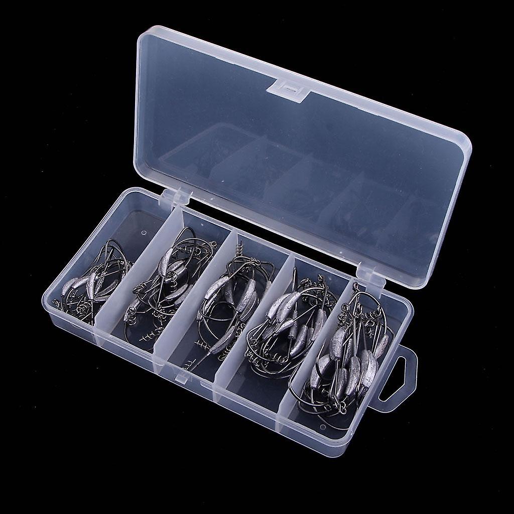 50pcs Weighted Superline Spring Hook & Twistlock Lead Head Jig Fishing Hooks