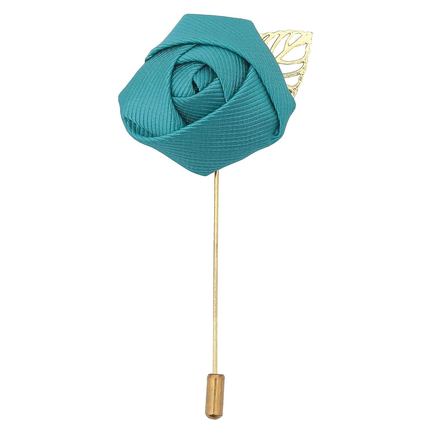 Turquoise Green Plain Twill Lapel Pin