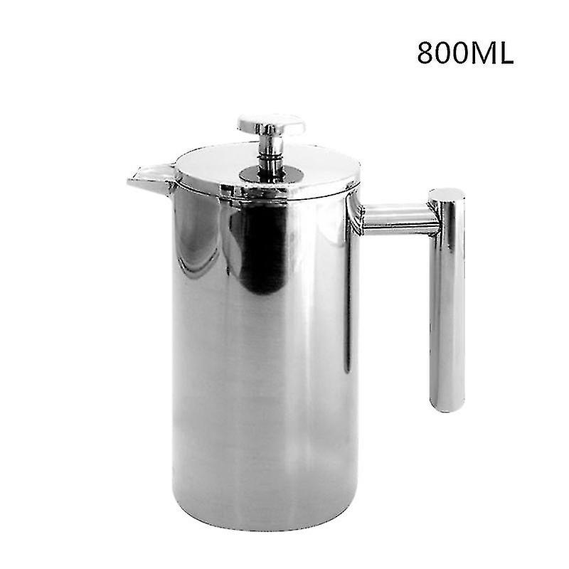 Stainless Steel French Press Coffee Maker Pot Double Layer Handmade Coffee Kettle With Filter