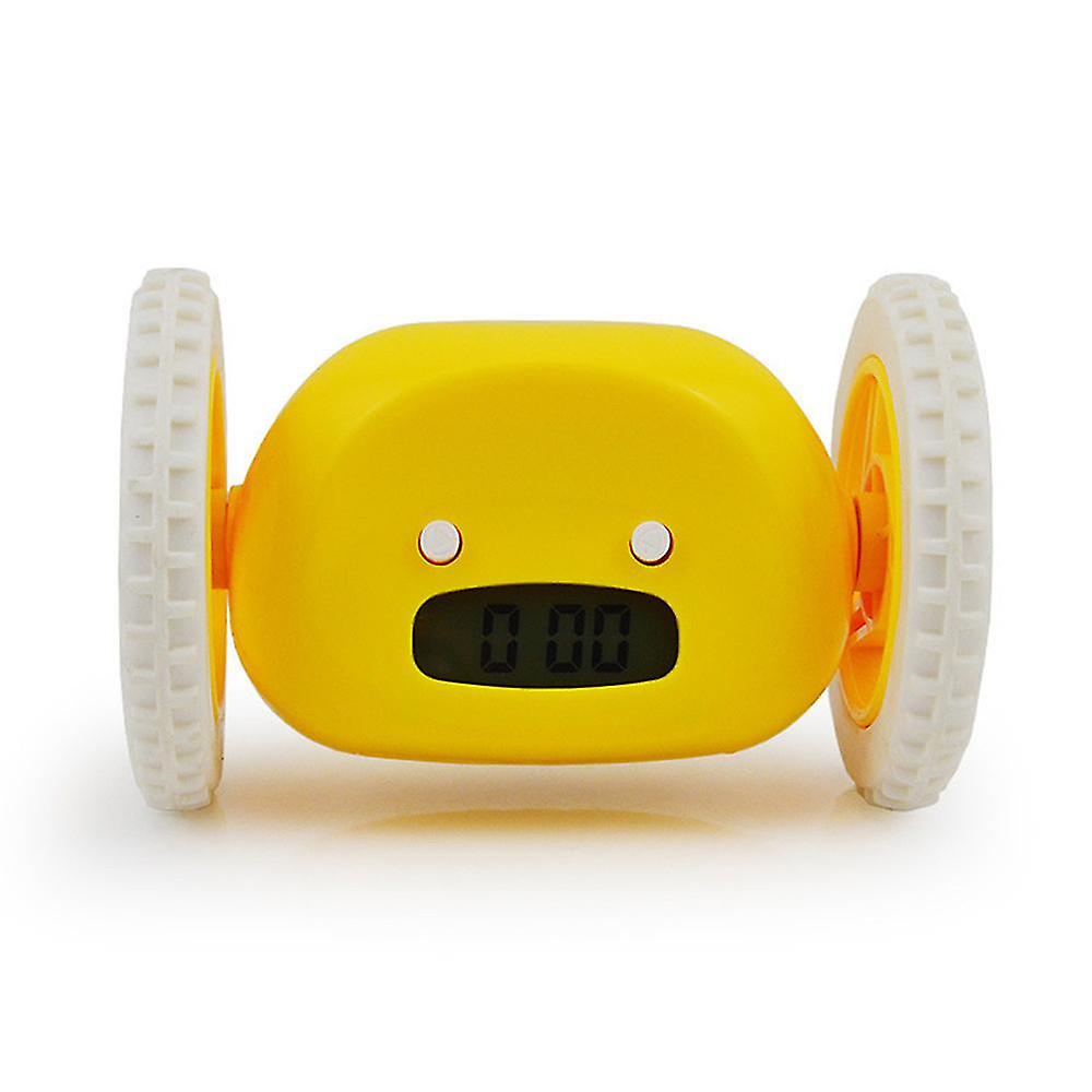 Alarm Clock On Wheels Extra Loud For Heavy Sleeper(1 Pcs, Yellow)